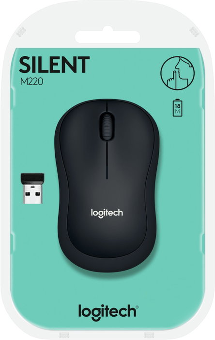 Logitech M220 Silent Ratón Inalámbrico Carbón vegetal